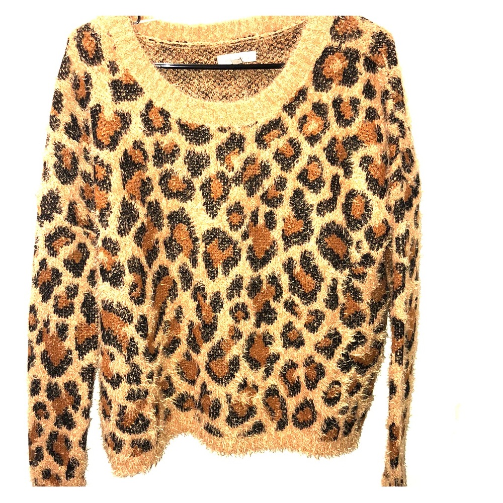 Fuzzy cheetah sweater